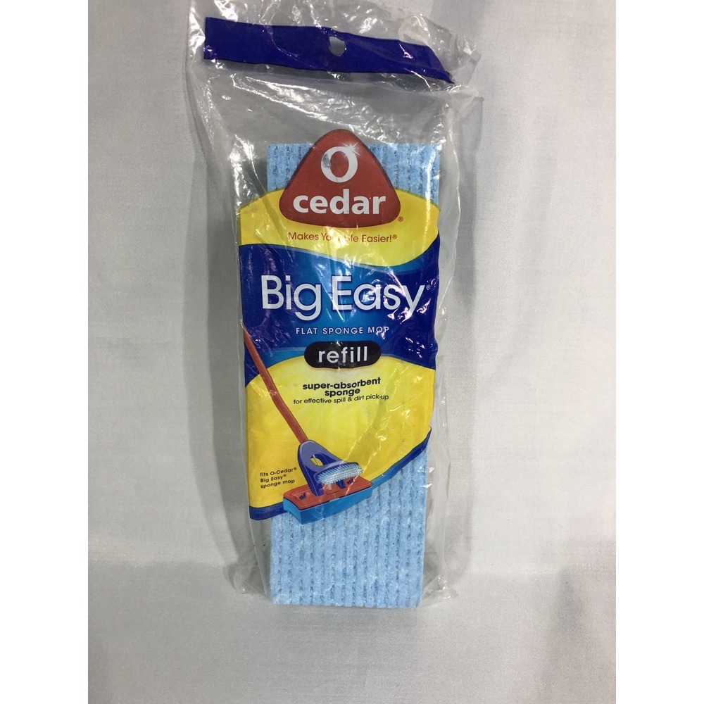 O Cedar Big Easy Flat Sponge Mop Refill New In Package Discontinued Snap-on Tabs